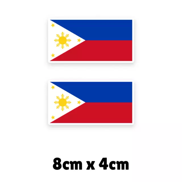 2pcs Philippines Flag Car Motorcycle Laptop Sticker Decal