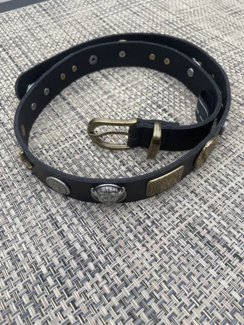 Urban Outfitters Women Belt Black Leather Jewelry, Western,Hippie Size M