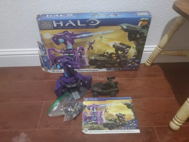 Halo Mega Bloks UNSC Rockethog vs Anti Aircraft Gun Set 96923 98% Complete