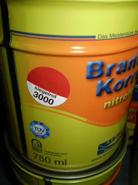 Brantho Korrux nitrofest 750ml Rostschutz RAL 3000 siegelrot Metallschutz Farbe