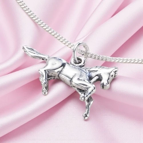 Collier Cheval Argent Sterling 925 - Bijou Cavalière - Cadeau Anniversaire Noël - Fait Main Royaume-Uni