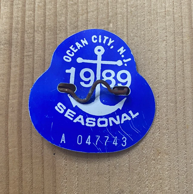 1989 OCEAN CITY NJ Seasonal Beach Badge Tag OC New Jersey 29.99 PicClick