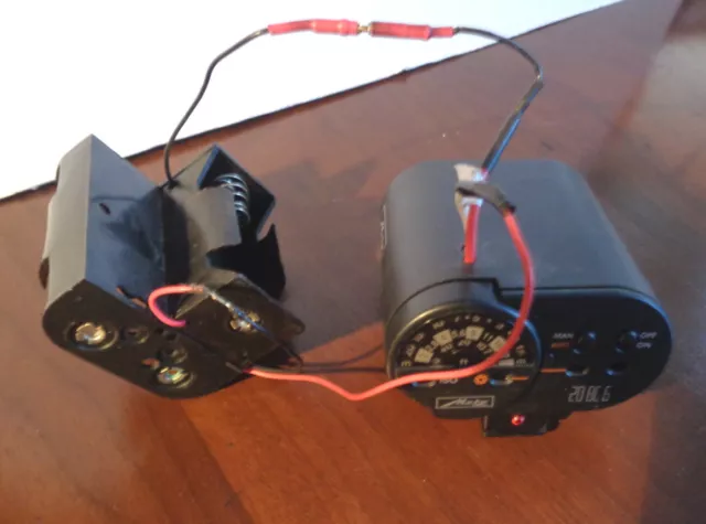 Exc Metz Mecablitz Telecomputer 20BC6 Shoe Mount Flash W External Battery Holder 2