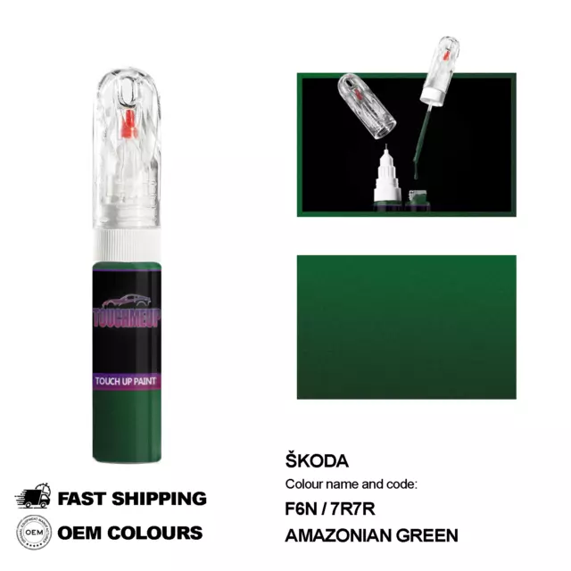 Para Skoda Modelos Amazonian Green F6N Pintura De Retoque Pen Scratch Chip...