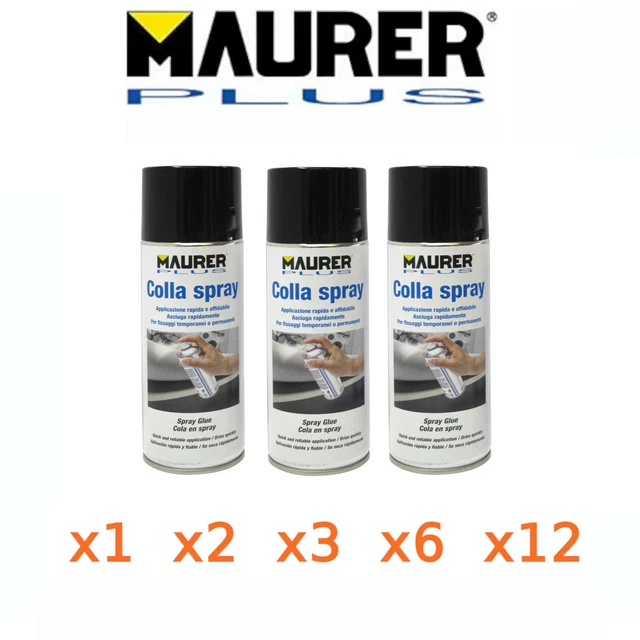 Colla Spray Maurer Plus - Adesivo Universale Rimovibile E Permanente Per Stencil, Tessuti E Materiali Vari - 400ml - Foto 4