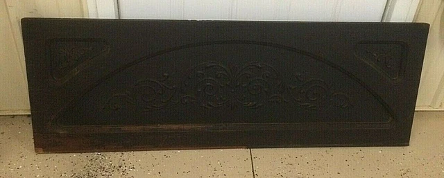 1800's? Antique Ornate Wooden Headboard Decor Primitive Furniture Rare Victorian