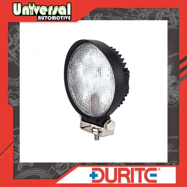 Durite 6 x 3W LED Work Lamp with 300mm Flying Lead - Black, 12V/24V, IP67