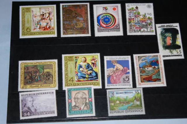 PM 41 Briefmarken Österreich postfrisch Lot Konvolut Malerei Kunst