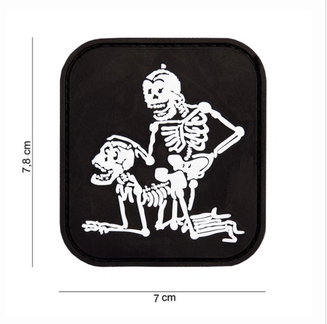 US ARMY AUFNÄHER Tactical Morale Patch Two Skeletons black mit Klett
