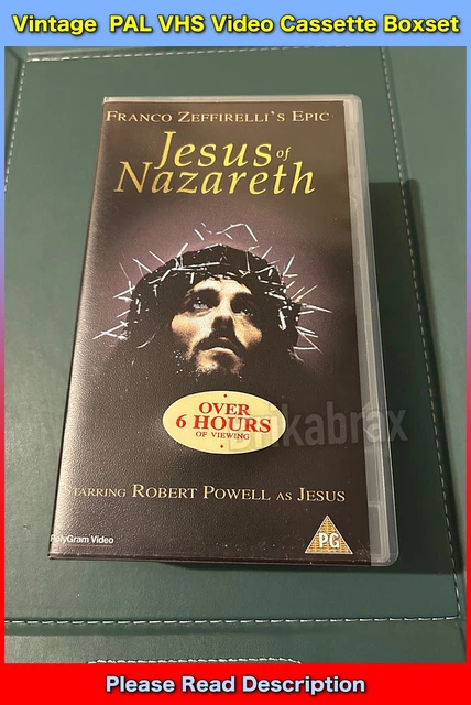 JESUS OF NAZARETH Starring Robert Powell (PAL VHS Video Cassette Boxset ...