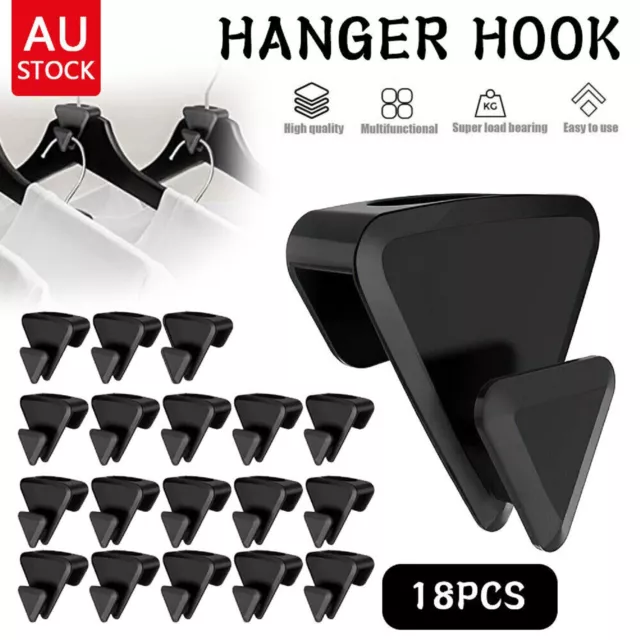 New Ruby Triangles Clothes Hanger Connector Hooks Triple Space Saver Closet Set