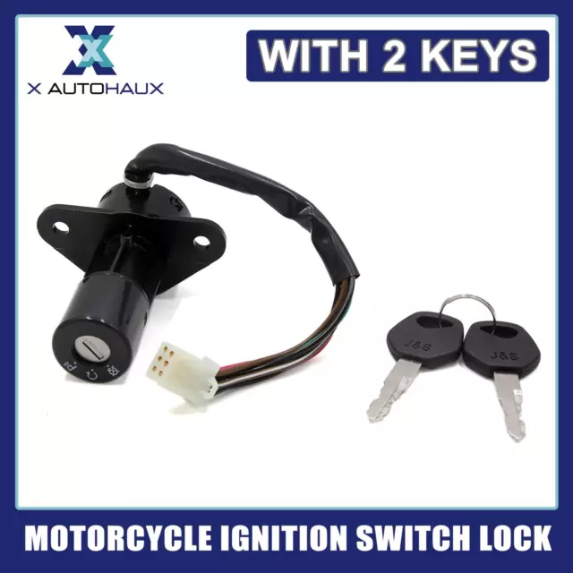 Motorcycle Security 6 Wires Ignition Switch Lock w 2 Keys Set for Suzuki GS125