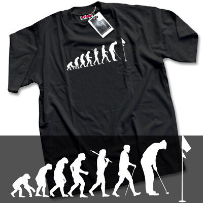 Evoluzione di un golfista Uomo Nero Golf T-shirt Nuovo 2
