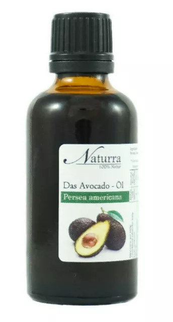 199€/1L Bio Avocadoöl kaltgepresst nativ vegan 50ml Glas Naturkosmetik kba