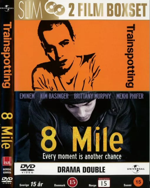 Trainspotting + 8 Mile DVD (Region 2) VGC Eminem