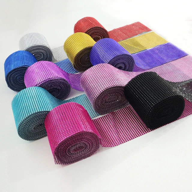 Recorte de cinta de malla efecto brillo diamante - muchos colores pasteles artesanías nupciales Recorte de cinta de malla efecto brillo diamante - muchos colores pasteles artesanías nupciales