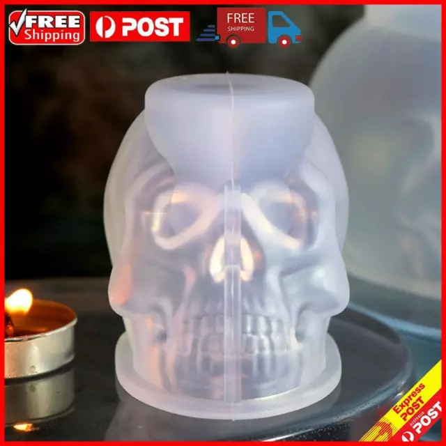 MOLDES DE SILICONA esqueleto de cráneo 3D para vela/yeso/aromaterapia ...