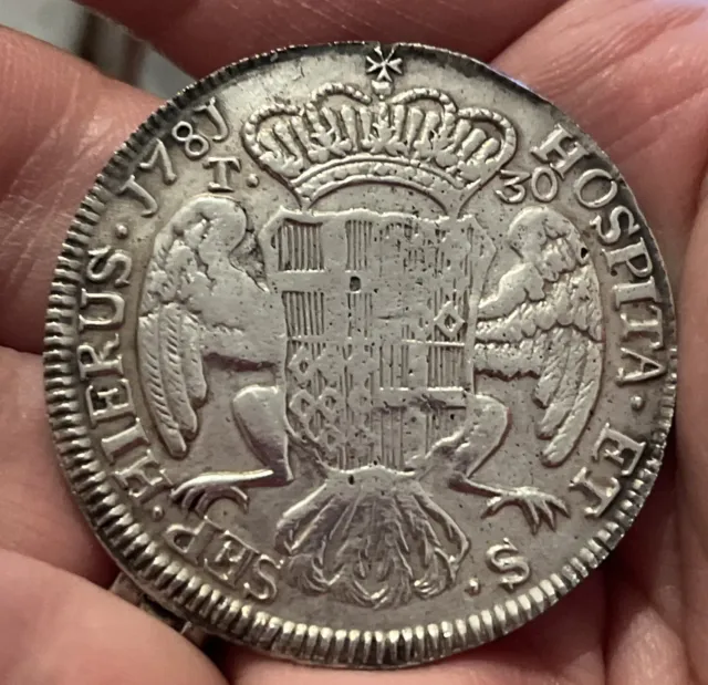 1781 - Ex-mount Silver 30 Tari Coin - Malta - Emmanuel De Rohan