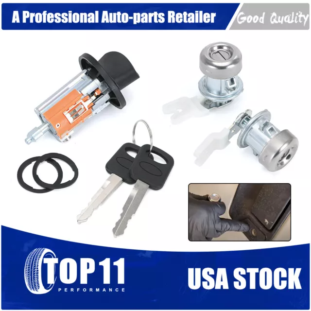 Ignition Key Switch Lock Cylinder & Door Lock Tumbler + 2 Keys Set For Ford F150