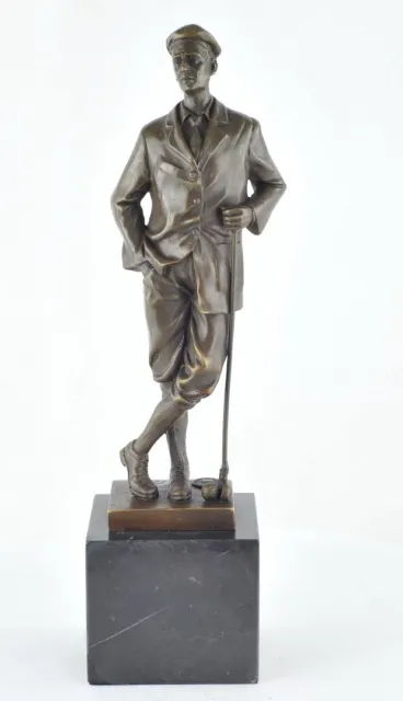 Estatua Golfista Art Deco Estilo Art Nouveau Estilo Bronce sólido Firmado