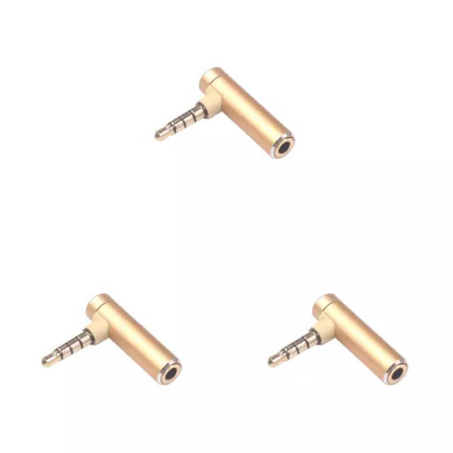 90Degree L-shape 3.5mm Male To Female Audio Converter Earphone Jack (Gold)