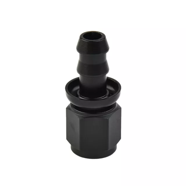 6AN-AN6 Female To 3/8” Straight Push On Barb Hose Adapter Swivel Fitting Black