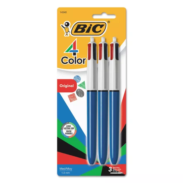 BIC 4 Color Ballpoint Pen Medium Point (1.0Mm) 4 Colors in 1 Set of Multicolor