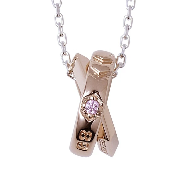 EVANGELION × THE KISS Unit 08 Mari Model Cross Ring Silver Necklace New