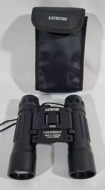 Luxon Mini Binoculars, 10x25DCF Compact, Mini Folding Binoculars, With Case