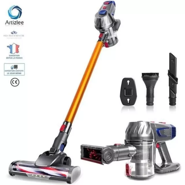 Aspirateur balai puissant 2 en 1 sans sac 800 watts filaire filtre hepa  neuf fr