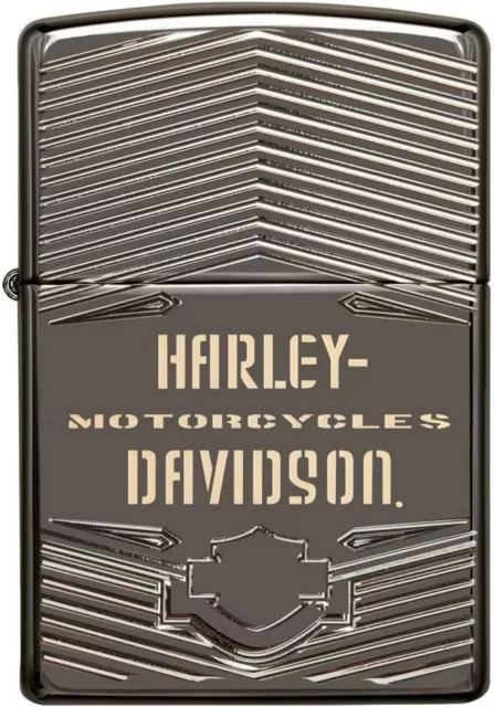 Zippo Harley-Davidson Logo 29165 Black Ice Armor Deep Carved