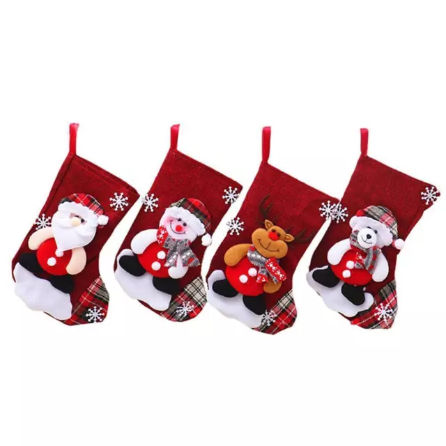 Christmas Tree Hanging Stockings Party Tree Xmas Decor Sock Bag Santa Candy M4T5 3