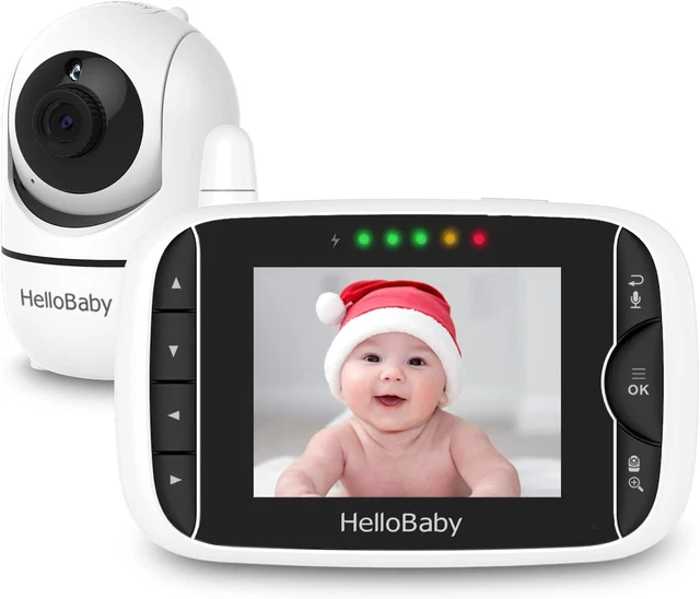 Monitor de video para bebé con cámara remota zoom inclinable panorámico, pantalla LCD a color de 3,2"", Inf