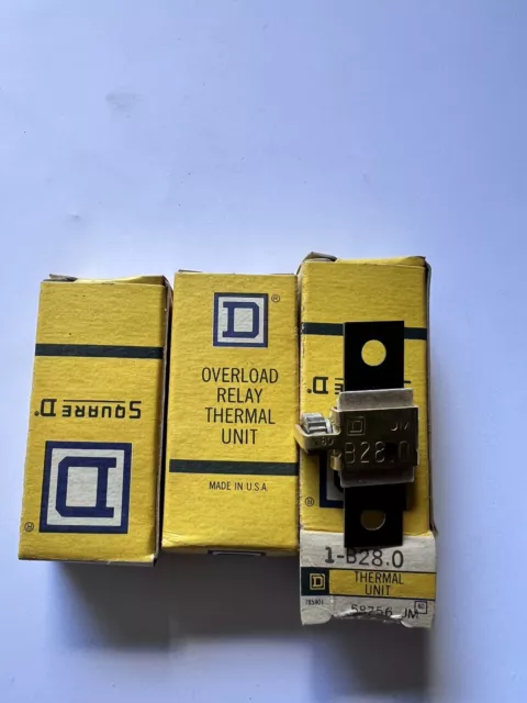 LOT of  3 NEW SQUARE D OVERLOAD RELAY THERMAL UNITS 1-B28.0