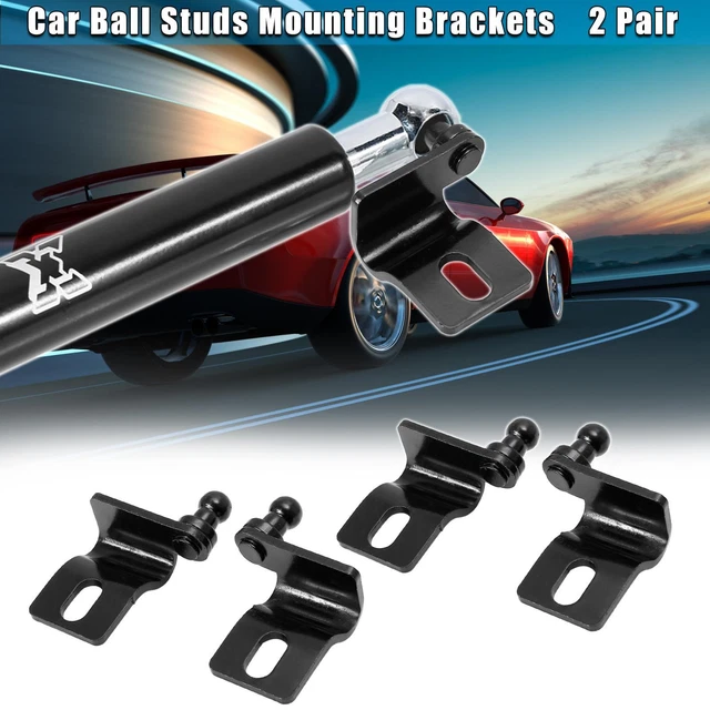 2 Pair 10mm Car Ball Studs Mounting Brackets Black for Gas Struts Shocks