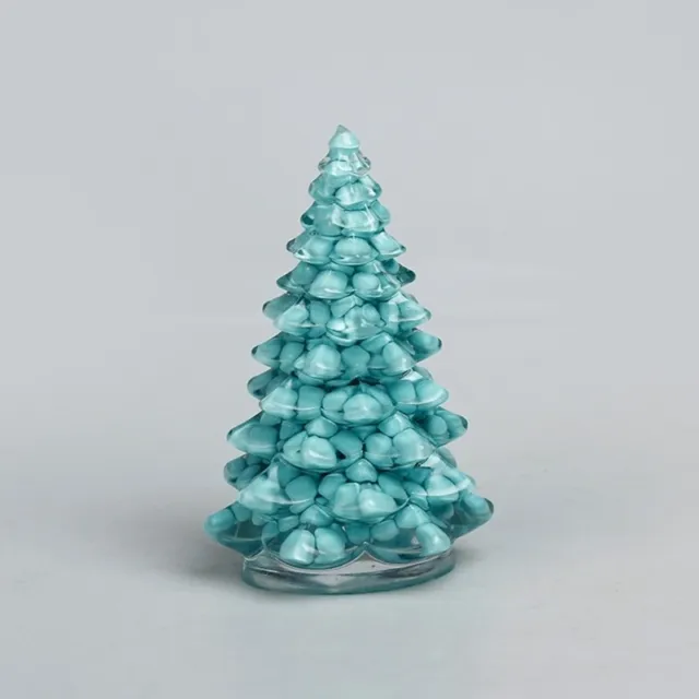 Mini Christmas Tree Figurine Decorative Tabletop Sculpture Crafts Supplies 3