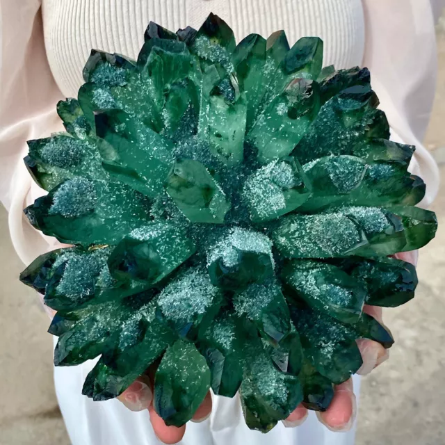 11.5LB New Find Green Phantom Quartz Crystal Cluster Mineral Specimen Healing