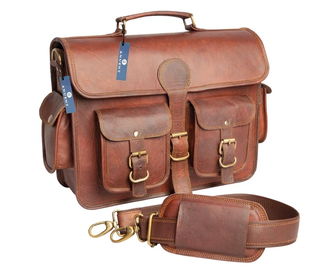 Femmes 18 " Portable Sac Cuir Artisanal Satchel Messager Mallette Épaule