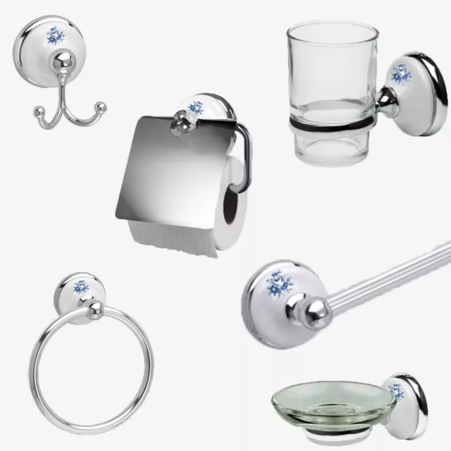 Polished chrome Baño Accesorios Con White Ceramic Insertable Sajonia Diseño