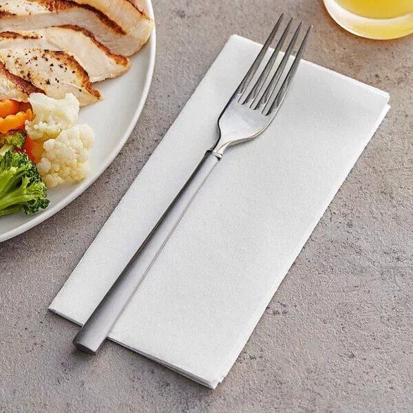Premium 14" x 14" White Linen-Feel Flat-Packed Dinner Napkin • CHOICE Touchstone