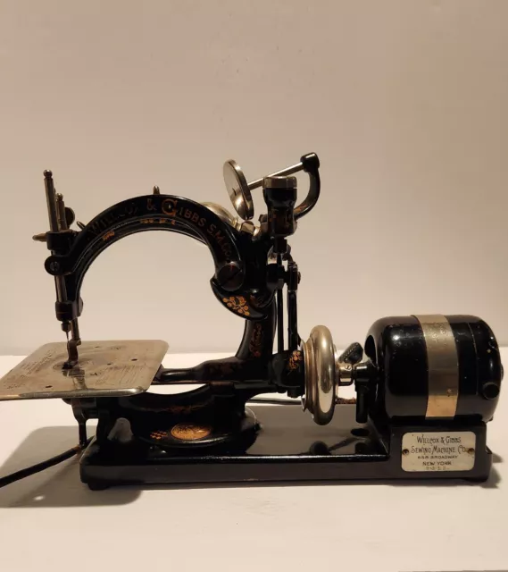 Willcox & Gibbs Antique Sewing Machine Vintage Westinghouse Motor 1894 Patent