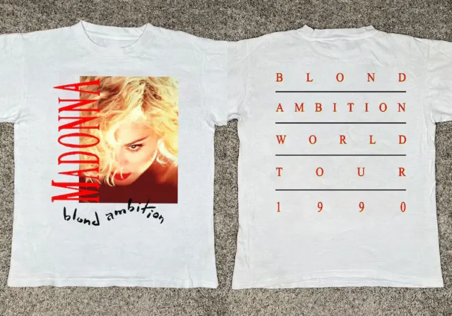 1990 Madonna Blond Ambition Tour Concert T-Shirt, Madonna Blond Ambition '98 Tee