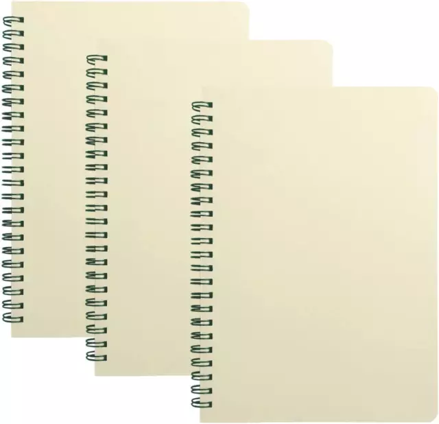 3-Pack Spiral Journal Notebook, Lined Paper, 6” X 8”, Light Yellow