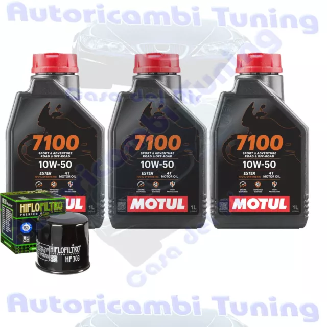 Kit Tagliando Olio Motul 7100 10W50 Per Kawasaki EX300 Ninja 300 2013>2017