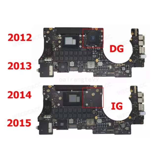 For MacBook Pro Retina 15" A1398 Motherboard CPU i7 8GB 16GB 2012 2013 2014 2015
