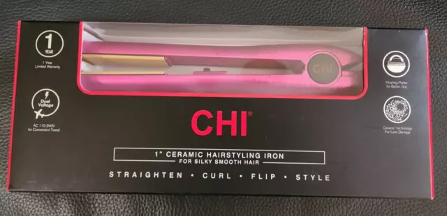 CHI 1" Ceramic Hairstyling Iron Limited Edition CA1201 "Glazing Fuchsia" SEALED