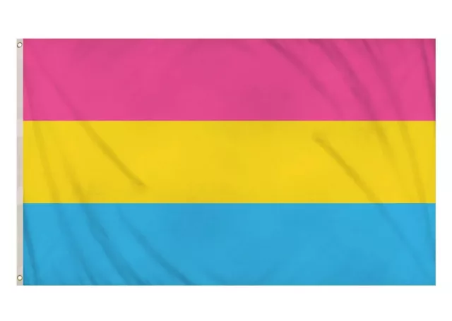 Pansexual Pride Flag Large 5X3Ft Premium Lgbtq Double Stitch Edge Pole Eyelets