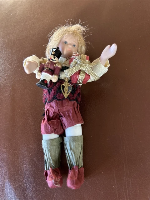 Jocelyn Mostrom Kurt S. Adler Vintage Ornament Porcelain Doll With Nutcracker
