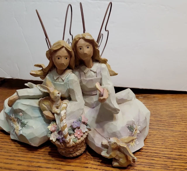 Child of God Resin Angles From Hallmark  Bunnies Butterfies Flowers  9x6