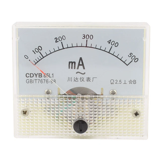Einbau Amperemeter Einbauinstrument 0 - 500mA AC Messinstrument Analog 85L1
